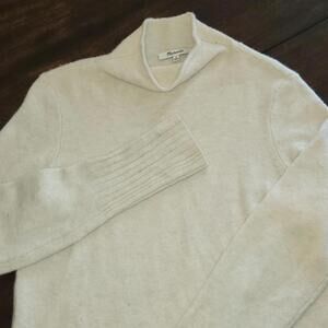 Madewell Women's Mockneck Pullover Sweater Wool Alpaca Blend Ivory Cream Medium